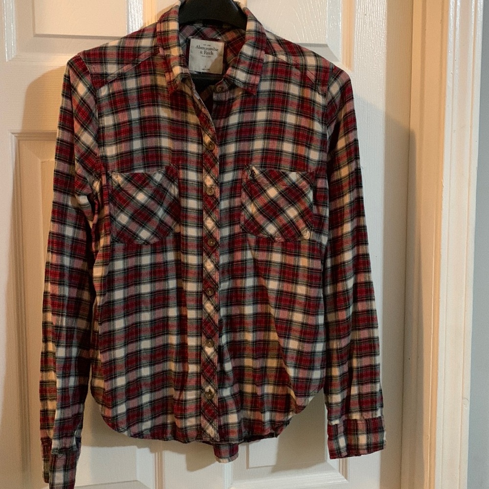 Plaid long sleeve A&F button up